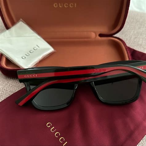 dark red gucci sunglasses sparkle logo on arm|Gucci sunglasses red green stripe.